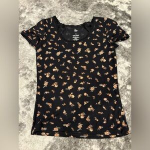 Floral black t-shirt